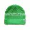 wholesale Custom Organic Bamboo Knitted Beanie Hat With Flat Embroidery