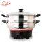 Multi-function Home Makes Healthy 3 Tier Steamer Stainless Steel Electric Food Steamer