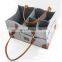 Foldable Lightweight Felt Diaper Bag Storage Caddy Leather Handle Nappy Bag