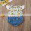 Lace fly sleeve floral tops shorts big sister little sister summer outfits infant romper sets baby girls matching clothes