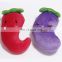 Soft stuffed squeaky pet toy fruit cheap small toy for pet