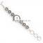 2015 fashion stainless steel chain bracelet snap button jewelry button on top