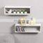 Wall Mounted Whitewashed Wood Cubby Floating Display Storage wooden Shelf