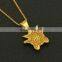 Hot sale Personality Funny Monster Elf Ghost Cartoon Micro Inlaid Purple Color Zircon Hip Hop Pendant Necklace