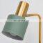 Creative Personality Adjustable Green Lampshade Desk Lamp Wireless Mobile Phone Charging Table Lamp with Wooden Base