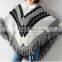 Women Batwing Sleeve Tassels Cape Tops Knitting Sweater Coat outwear Poncho