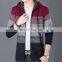 Custom men's plus size plus velvet warm long-sleeved hooded zipper knit cardigan stand collar sweater jacket