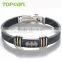 Topearl Jewelry High Quality Batman Stainless Steel Black Rubber Men Bracelet MEB234