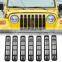 Car kit Front Grill Mesh Inserts Front Grille Guard Cover Black for 1997-2006 Jeep Wrangler TJ & Unlimited