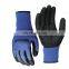 Blue Polyester Knitted Liner Good Grip Sandy Nitrile Coated Mechanic Gloves Nitrile Working Gloves Manufacturer For Electrician