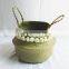 Natural Seagrass Storage Basket - Seagrass Belly Basket With White Tassel Foldable Woven PomPom Basket With Handle