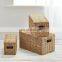 100% nature Household Natural Woven Seagrass Storage Baskets with Lid Set of 3 multiuse Decor Storage Basket Wholesale
