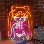 Pretty Girl Pattern Acrylic Neon Sign Anime LED Night Light Sign Wall Decor Bedroom Game Room Gift