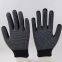 black polyester thread knitted PVC dot palm coated anti-slip safety work gloves