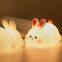 Kids Gift Silicone Anime Rabbit Kids Night Bunny Lamp Cute Baby Bunny Night Light For Room Easter Holiday Decor