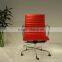Replica European classic Chrome Aluminum frame Chinese Genuine Leather lifting swivel Charles and Ray Low Back Office chair