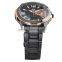 Stainless Steel Chain Black Color Wrist Watch Water Resistant Quartz Watch Japan Movement