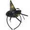 Custom Lace Witch Hat Headbands - Shiny Hair Hoops for Girls' Halloween Masquerade