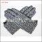 Cheap women fake leopard fur and PU leather stitching gloves wholesale price gloves
