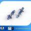 blue galvanized double end threaded rod with hex nut