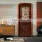luxury design single swing Mahogany half glass interior wood doors