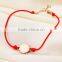 Monkey pendant red rope women bracelet wholesale jewelry 18K Gold Shell