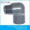 BOYAN pvc ASTM80 black pipe fitting thread male elbow