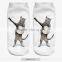 High Quality Animals 3d Digital Full Print Colorful Design Ankle Socks
