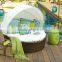 Luxury rattan round lounge canopy bed outdoor