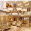 marble Style Classical full Copper luxury decorative lighting Chandelier For High Ceiling 3 heads 623-3H