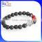 European Fashion Buddha Designs Black Agate Lava Bead Buddha Head Bracelet Wholesale