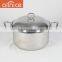 Allnice-5pcs set mirror polishing straight stainless steel soup pot with steel cover and handle