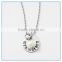 Custom Jewelry Round Pendant Necklace with Pearl Stainless Steel