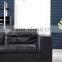 modern black leather sofa set italian design 8042