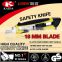 18 mm Snap Off Blade Plastic with rubber grip handle Utility Cutter