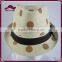 Dot Pattern Printed Natural Straw Hat