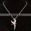 18k gold angel wing crystal wedding necklace