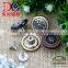Flower Denim Alloy Shank Button With Bicolors For Women Clothing