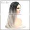  express hot selling hair wig ombre grey synthetic lace front wig for women