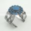 Latest fancy cross design jewelry anti silver thread turquoise cuff bangles