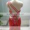 ASAP-03 One Shoulder Pleats Crystals Beaded Split Side A-line Court Train Red Evening Dresses