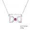 Pink zircon design 925 sterling silver lucky double horseshoe necklace