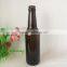 330ml amber empty glass beer bottle with crown cap