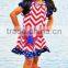 2015 Newest Spring Summer girls boutique clothing outfits holiday party wear girls chevron pant set
