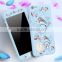 Ultrathin Full Body Cover Case 3D flower PC Hard Slim Phone Case with Tempered Glass Screen Protector for iPhone 6 6S