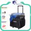 Polyester fabric insulated cooler bag on wheels