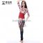 Wuchieal Sexy Women Belly Dance Costume, Elegant Printing Belly Dance Dress for Practice