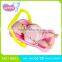 14 inch lovely sleeping music baby doll+cradle with music and light