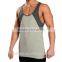 Dry fit polyester grey with dark grey fashion mens tank top stringer