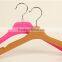 Ladies Narrow Shoulder Non Slip Pink Clothes Hangers Plastic Flocking